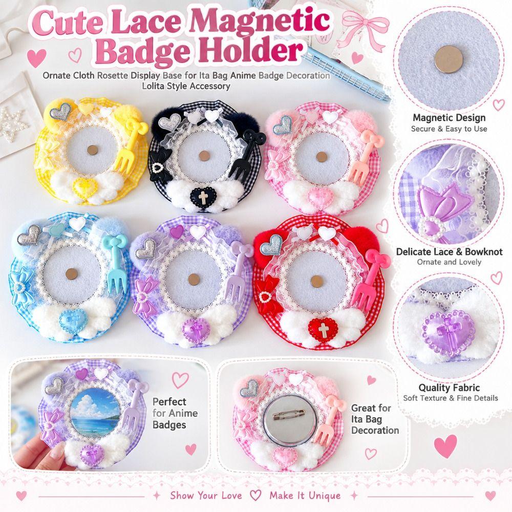 Bowknot Magnetic Badge Holder Magnetic Ita Bag Decoration Badge Display Holder Lolita Accessory