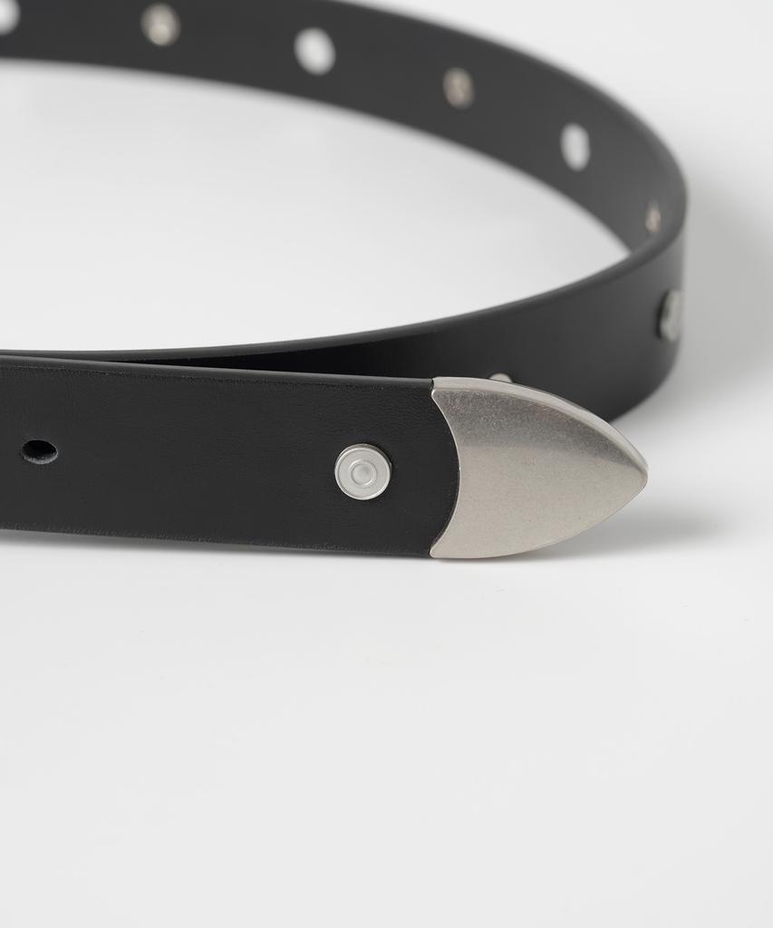 MILLO ARCHIVE Studded Eyelet Leather Belt [Black]