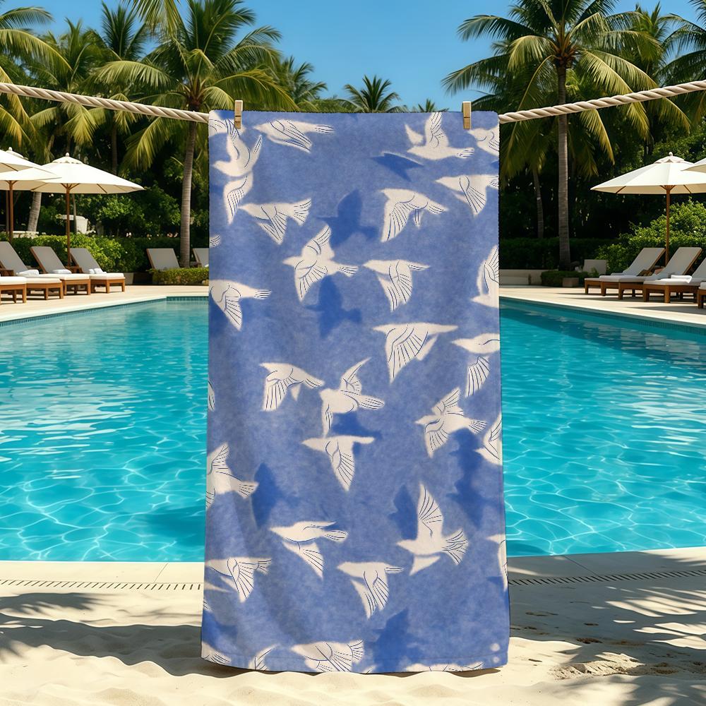 Seagull Towel Animal For Cute Outdoor Camping Beach Towel Super Absorbent Quick-Drying Summer Towel