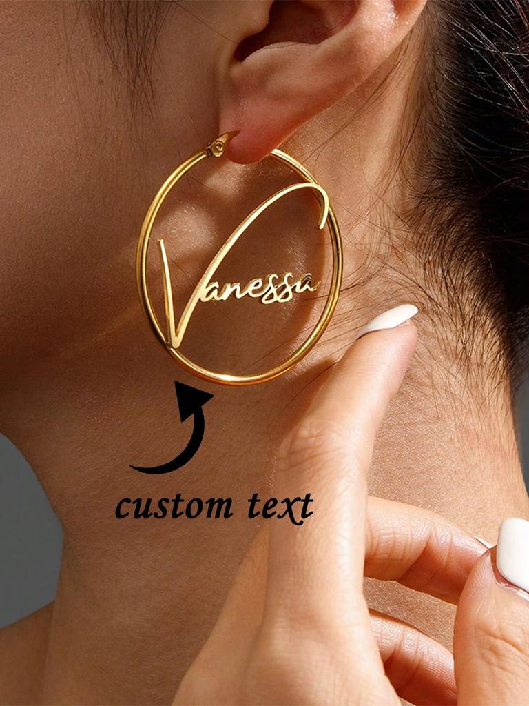 Custom Name Long Chain Threader Earrings For Women Girls Personalization Name Dangle Drop Earring Stainless Steel Jewelry Gift