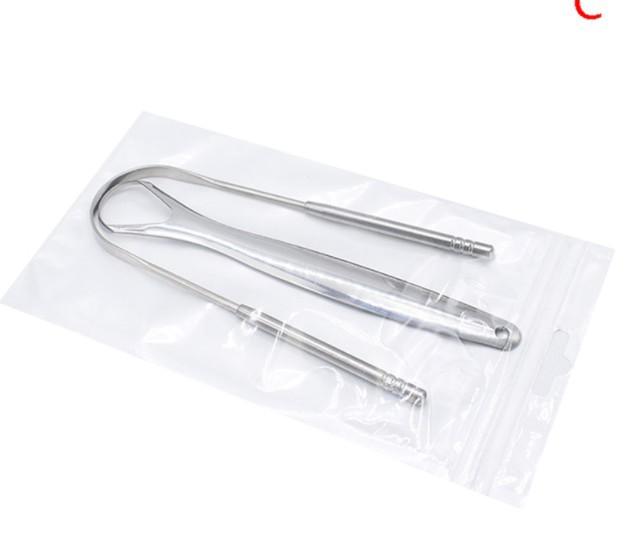Stainless Steel Tongue Scraper Tongue Cleaner Tongue Scrapers Brushes for Removing Bad Breath Oral Removal Kit