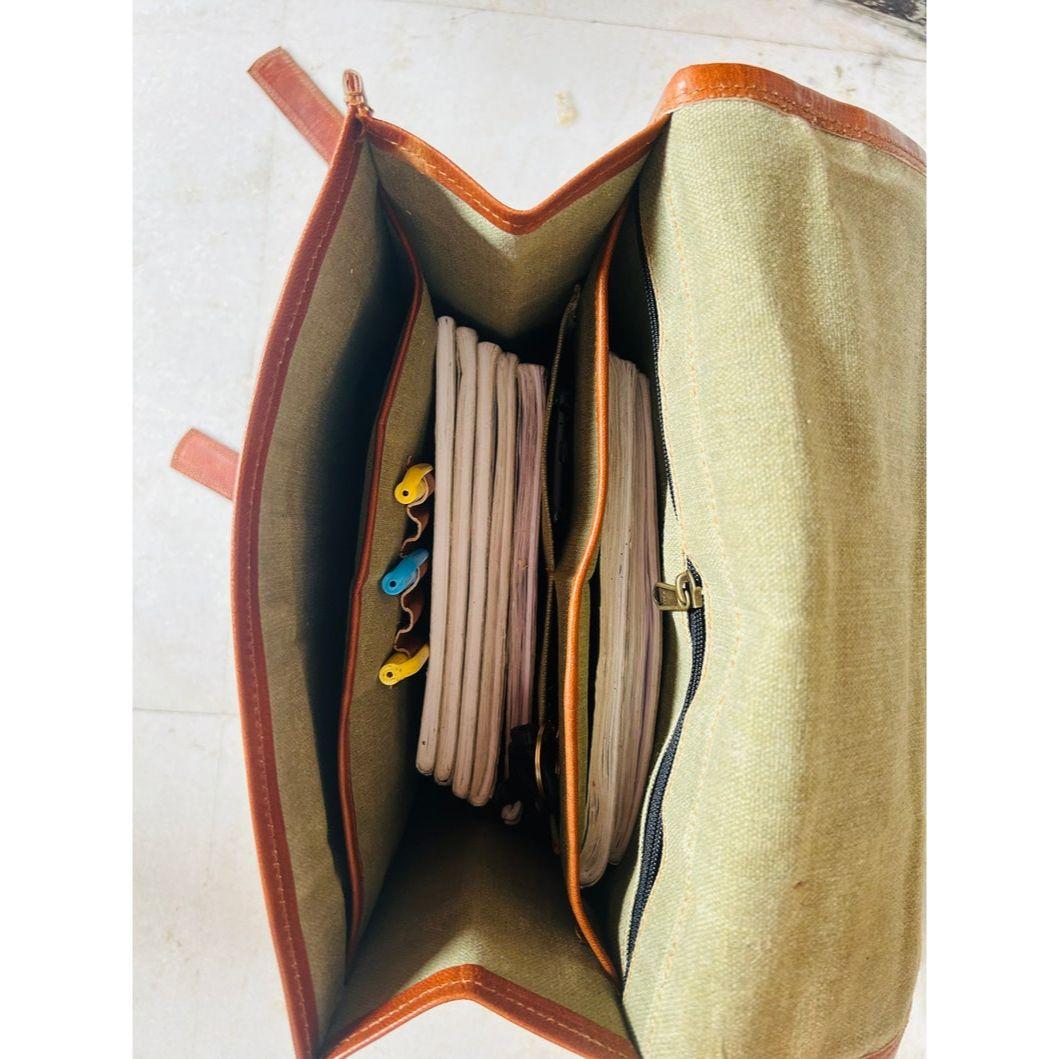 Комфортный кожаный рюкзак Handicraft. 12 x 16 x 5 in коричневый — фото 2