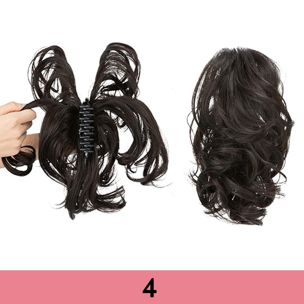 XINRAN Synthetic DIY Deformation Ponytail Extensions Short Wavy Claw Ponytail For Women Daily Cosplay Party Wear