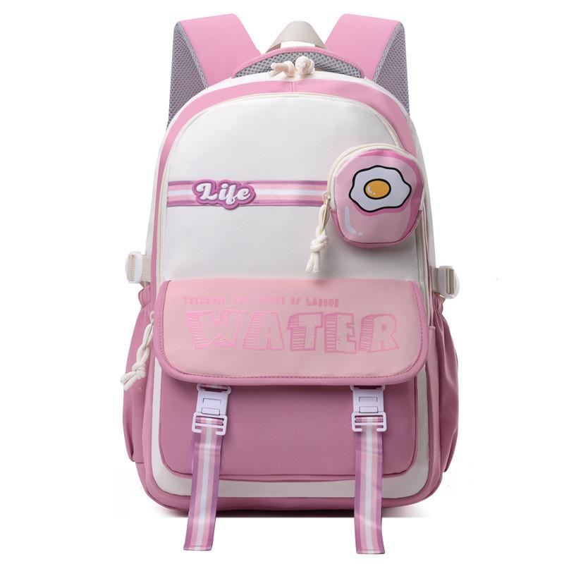 Stylish Spacious New Nylon Backpack For High School And Middle School Students In Purple Pink Green Khaki Black
