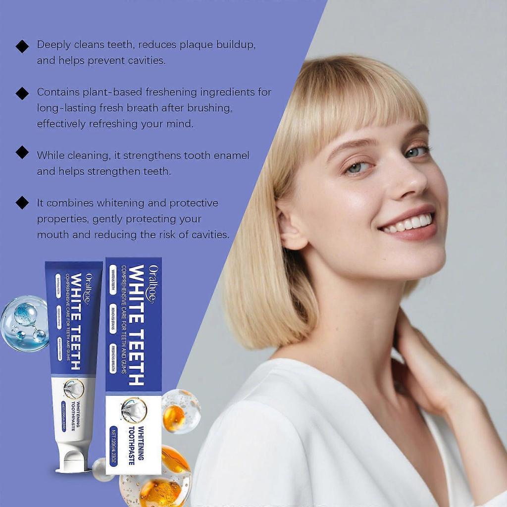 Niacinamide Whitening Toothpaste, Toothpaste for Fresh Breath, Removes Toothstains, Enamel Suitable,120g/4.23Oz