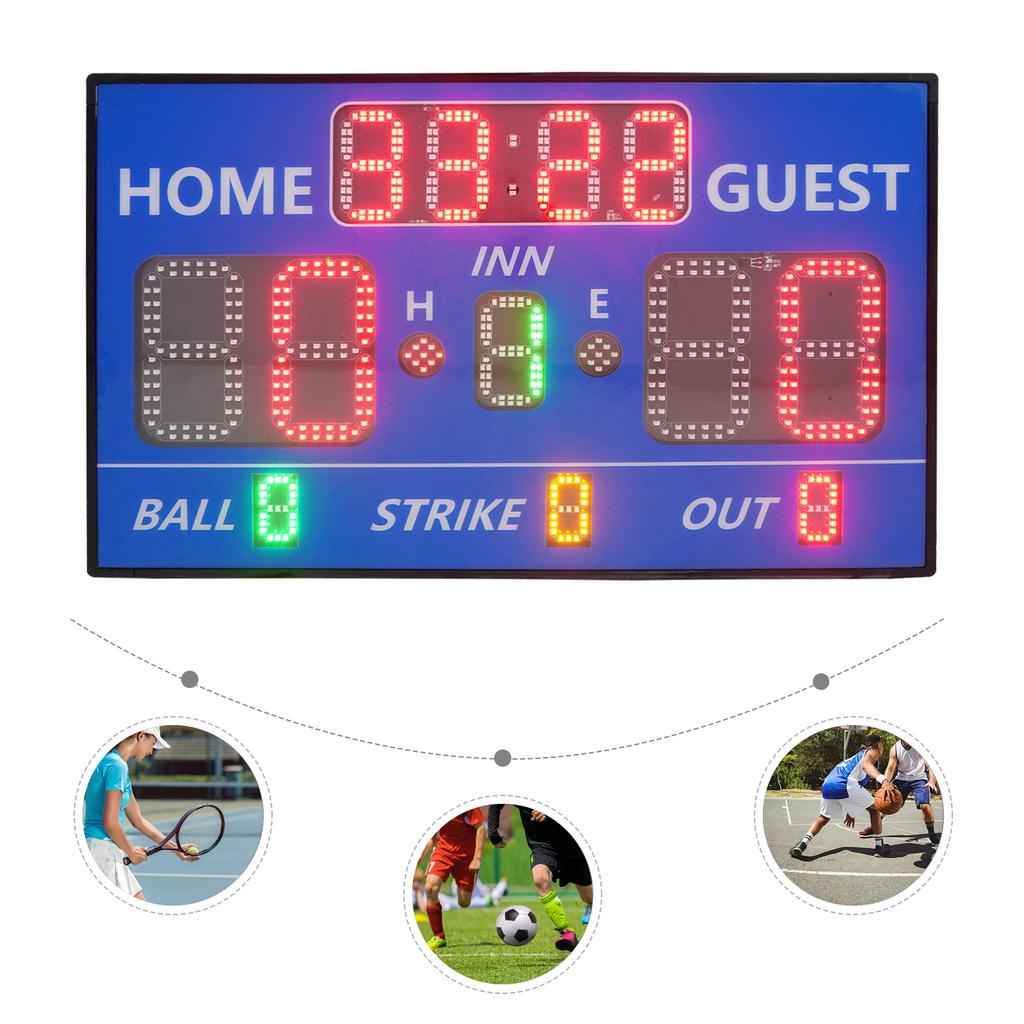 ABS LED Scoreboard,Blue/Black Tabletop Scoreboard Corded Electric for Baseball Games