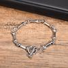 Bone Chain Link Bracelets for Men Boys,22CM Metal Chain Wristband with OT Buckle,New Hiphop Jewelry Anniversary Birthday Gifts