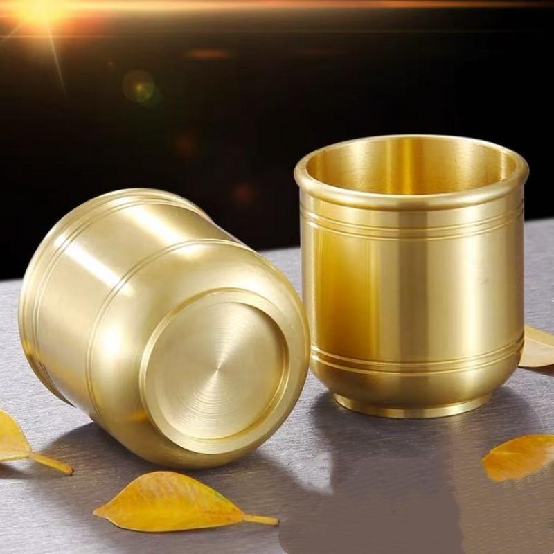 European Vodka Glass,Brass Retro Polishing Spirits Cup,Mini Portable Drinking Tumbler,Delicacy Living Room Decoration Gift