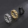 Kalen Smooth 8/9mm High-Quality Stainless Steel Cuban Link Rings for Men Multicolor Couple Anillos Trend Jewelry Bicycle Chain