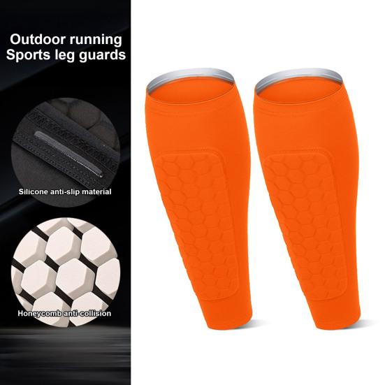 1 Pair Soccer Shin Guards Sports Shin Guards with Honeycomb Anti-Collision Pads Calf Compression Sleeve Shin Protectors for Baseball Football