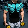Heren Racing Mesh Paneel Pantser Lijn Slim Ronde Hals Compressie T-shirt Stretch Ademend Korte Mouw Buiten Sportschool Atletische Tops