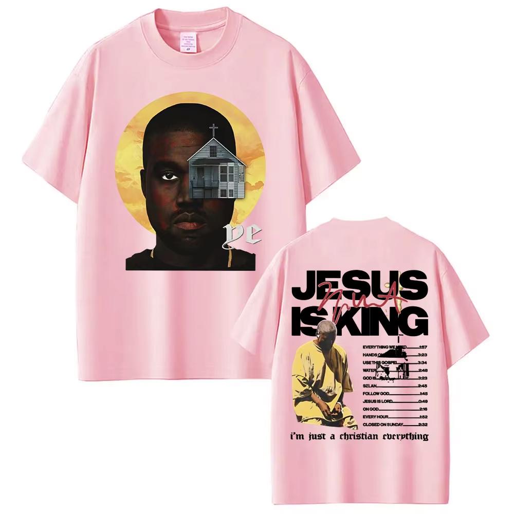 

Репер Каньє Вест Jesus Is King Двостороння Футболка Літня Унісекс та Жіноча Бавовняний Одяг Хіп-Хоп Мода Короткий Рукав 3XL