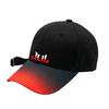Cap Inspired by 'JUL' 100% Cotton – Black &; Red Gradient Visor – Adult and Child (10 Years+) - - Black