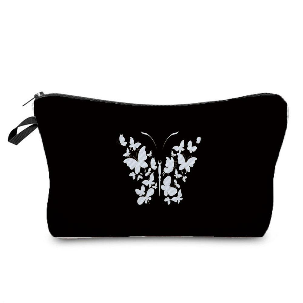 Damen Schmetterlingsprint Kosmetiktasche Toilettenartikel Organizer Reiseaufbewahrungskoffer 6417