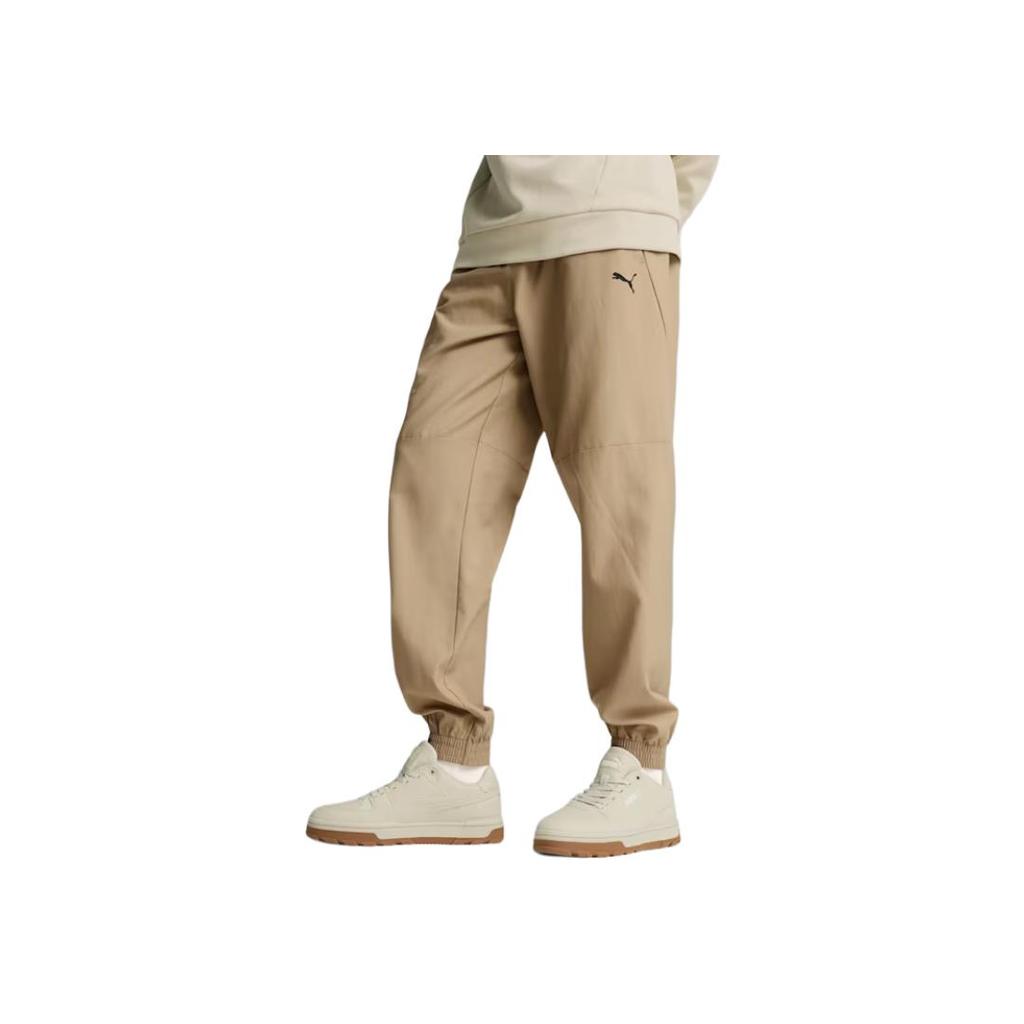 Puma Logo Pattern Elastic High Waist Casual Pants Men Bottoms Khaki 681659-67