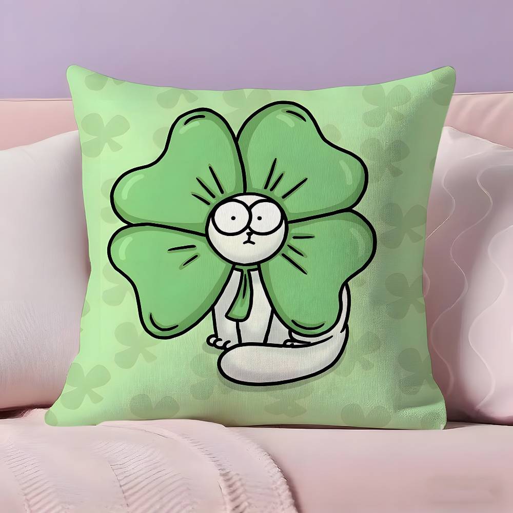 Мультяшный Аниме Кавайный S-Simons Cat Наволочка Наволочка Ультрамягкая Приятная к коже Ткань Комфорт как облачко & Скрытая молния 12x12Inch