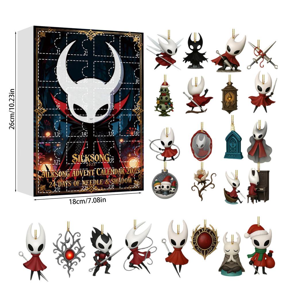 

Адвент-календарь Hollow Knight с 24 акриловыми рождественскими украшениями для праздничного декора и подарков Style D