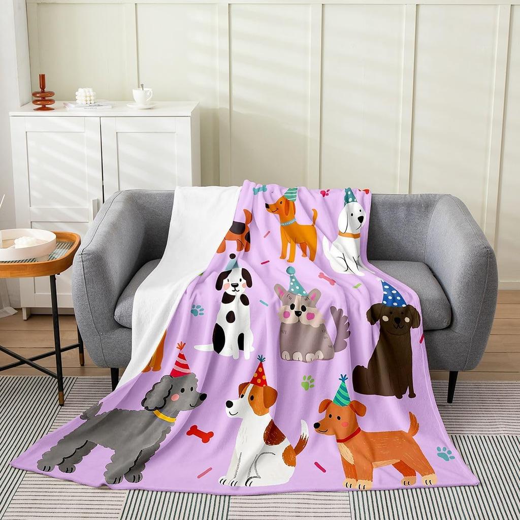 Colorful Cat Pattern Throw Blanket Cute Cartoon Design for Living Room Sofa Decor KidsRoomStyle Gift for Her 150x100