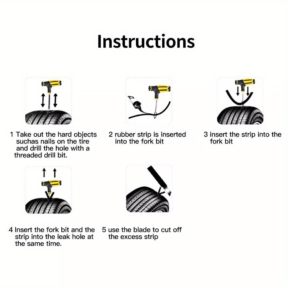 19 szt. Zestaw narzędzi do naprawy opon samochodowych Narzędzie do nabijania Kolce Auto Rower Korek do przebicia Warsztat Szczypce igłowe Folia próżniowa Gwóźdź Etui do przechowywania EVA