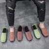 Sneakers Estive da Uomo Nere Treccia Spiaggia Morbide Leggere Scarpe Sportive Casual Tessuto Traspirante Slip on Ballerine