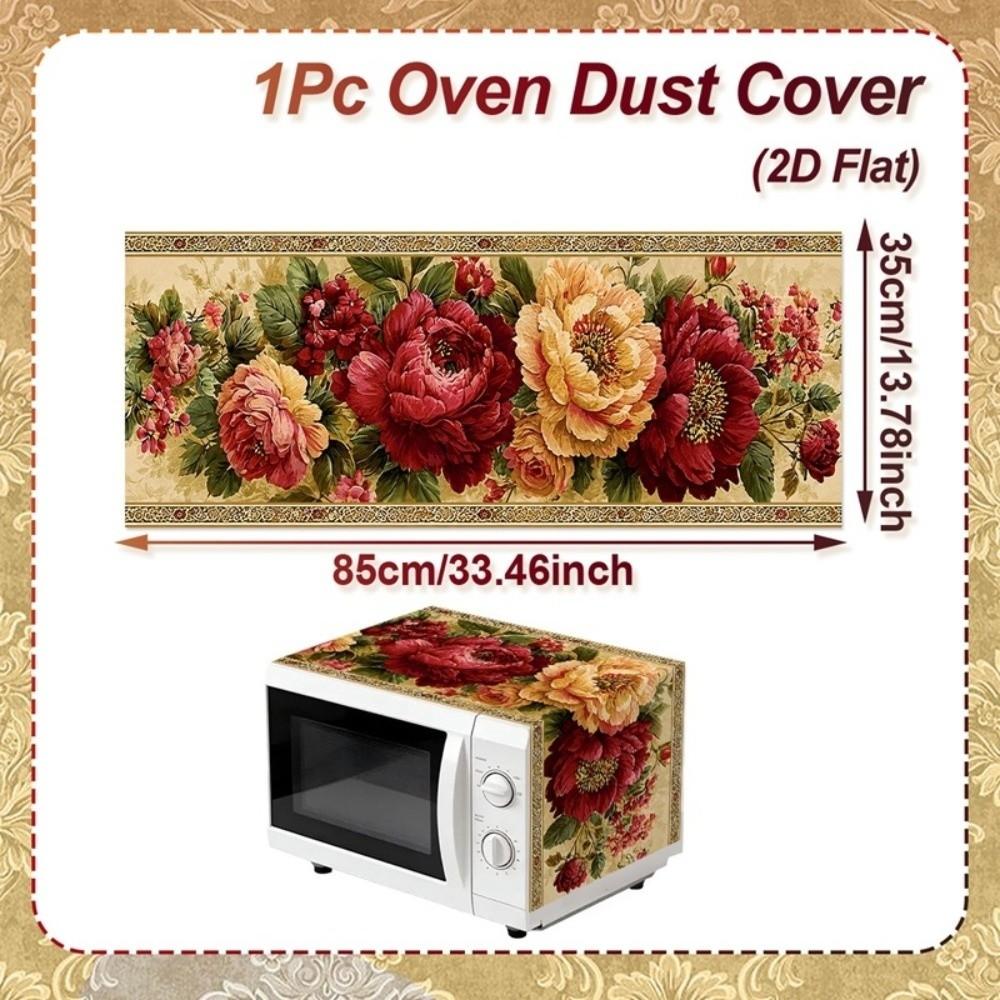 Printed Microwave Oven Dust Cover Universal Dust Protector Mat Microwave Cover Household Cover