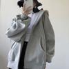 Geometric Pattern Hooded Zipup Sweatshirt For Women Casual Spring Fashion