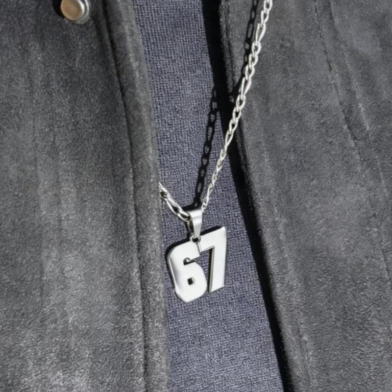 67 Αλυσίδα Ανδρικό Ανοξείδωτο Ατσάλι Μπάσκετ Ποδόσφαιρο Μπέιζμπολ Αριθμός Ομάδας Κρεμαστό Χοντρή Αλυσίδα Αθλητικό Κολιέ