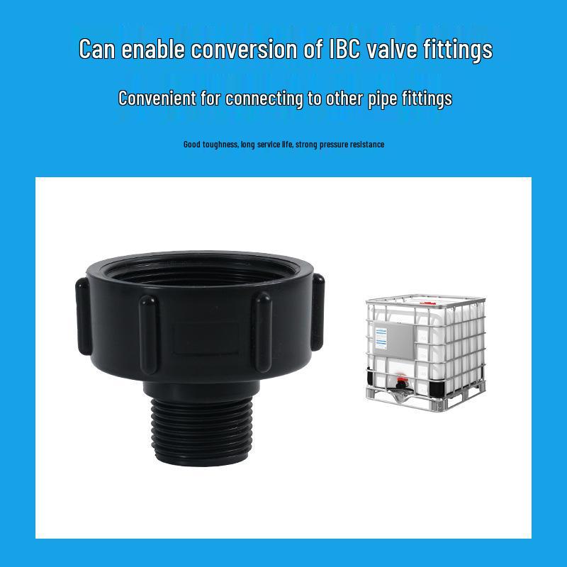 Cross-Border Hot-Selling Plastic Drum Valve Conversion Joint: 60 Fine Thread to Hose Thread Adapter