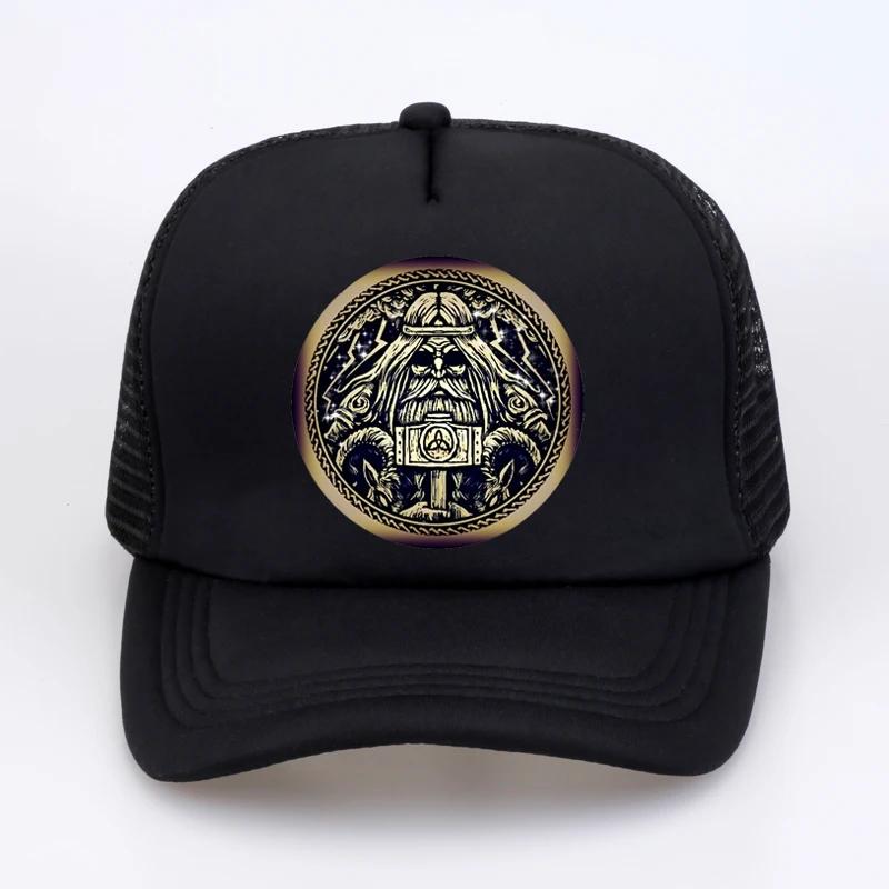 Viking OdinS Wolf Vantage Rune Rune Baseball Cap Celtic Knot Art Norse hip hop cap fashion summer Unisex mesh snapback hats