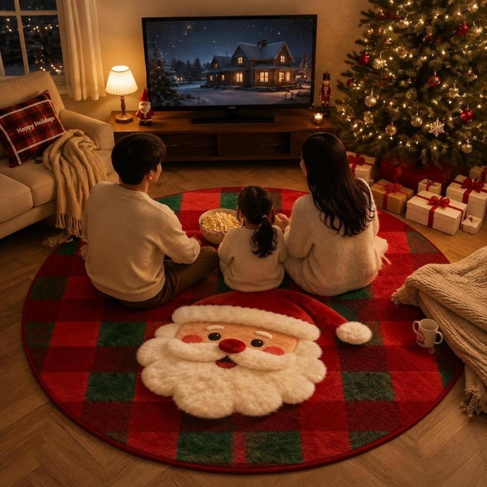 Santa Claus Christmas Rug 2D Flat Printed Christmas Doormat New Year Xmas Home Decor Outdoor