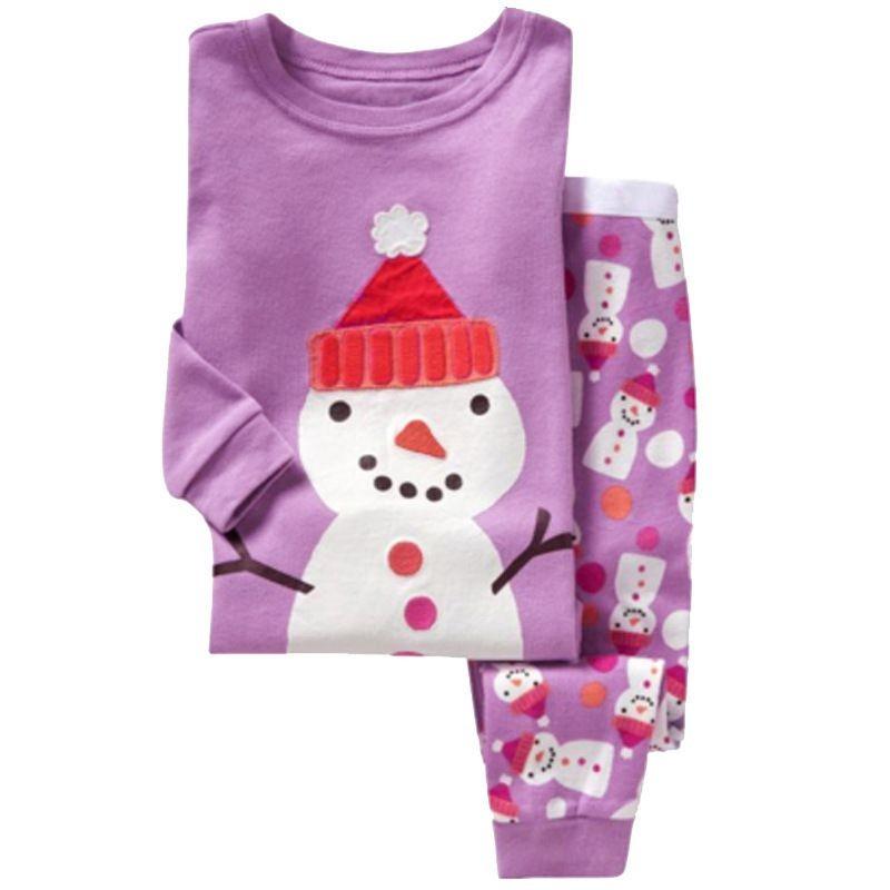 Christmas Children Autumn Pajamas Set Multiple Patterns Cotton Blend Clothing