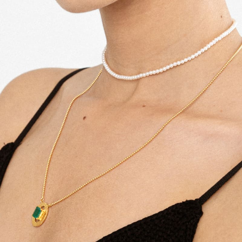 Ahndronico Green Onyx Necklace