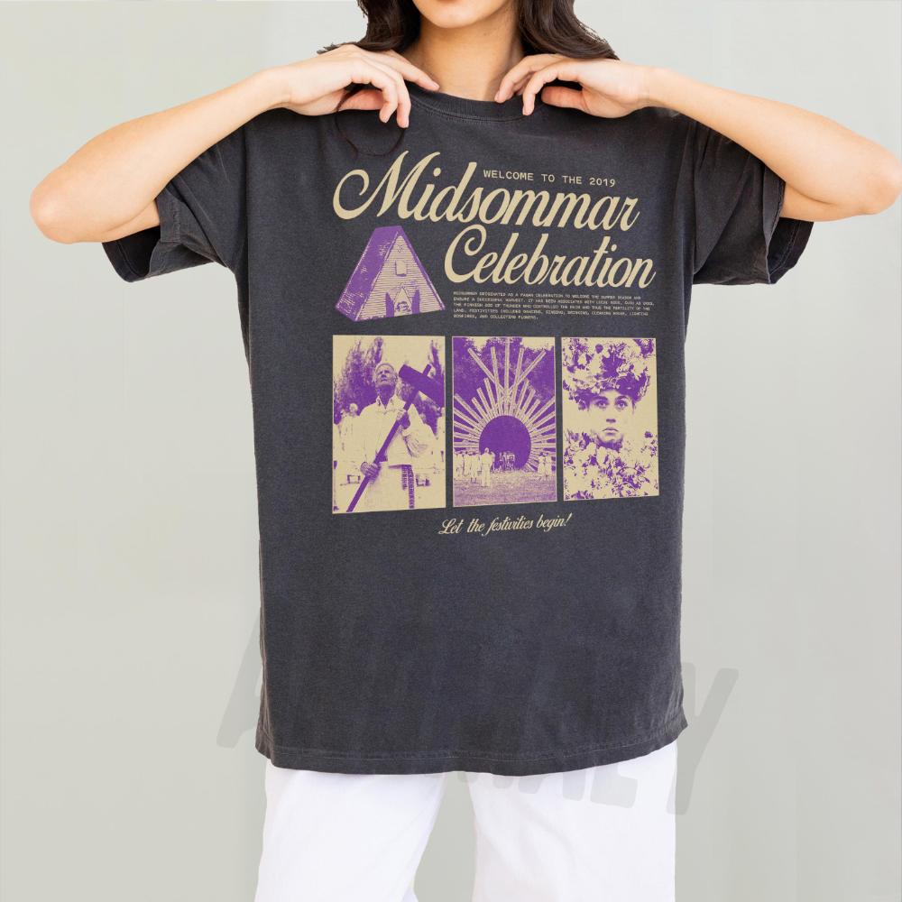 

Retro Midsommar Celebration TShirt Funny Modern Horror Movie Tee Shirt Graphic Clothing Short Sleeve Shirt Unisex S