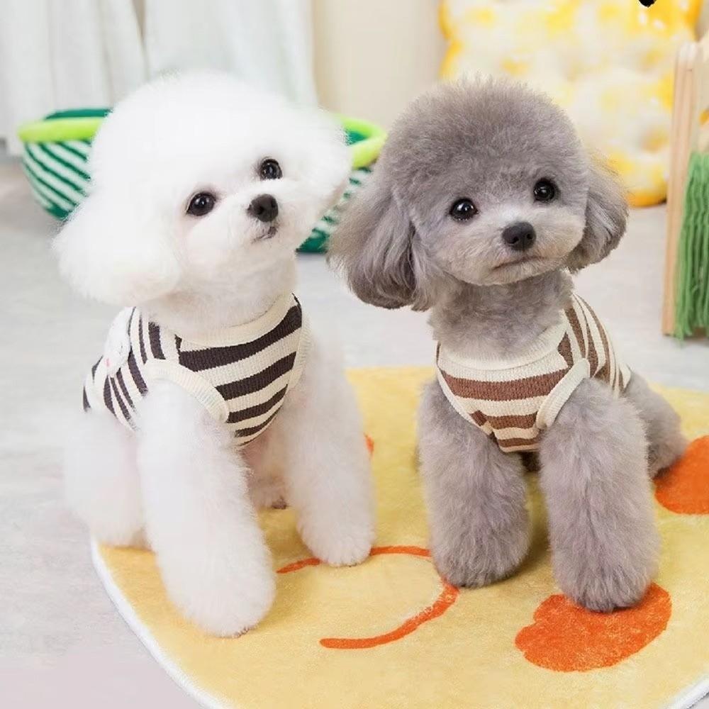 Soft Cotton Puppy Clothes Four Legs Cat Costume Cute Striped Dog Jumpsuit  Pet Supplies