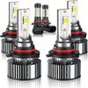 Compatible For Chevy Silverado 1500 2500 3500/Tahoe High And Low Beams Light Bulbs 2007 2008 2009 2010 2011 2012 2013 2014 2015, 6500K White, 500%