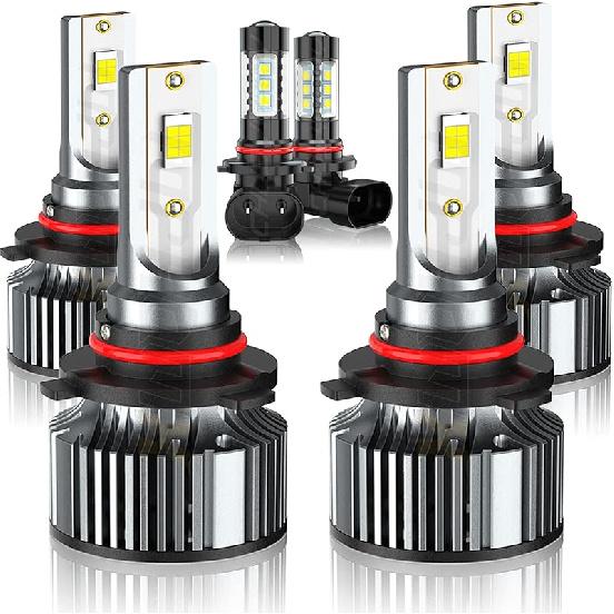 Compatible For Chevy Silverado 1500 2500 3500/Tahoe High And Low Beams Light Bulbs 2007 2008 2009 2010 2011 2012 2013 2014 2015, 6500K White, 500%