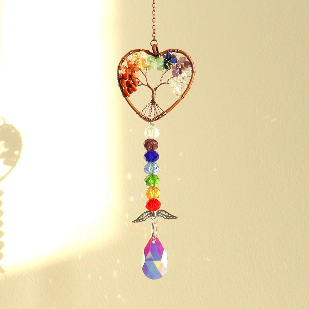 Natural Crushed Stone Tree of Life Crystal Pendant & Sun Catcher Christmas Decoration T131