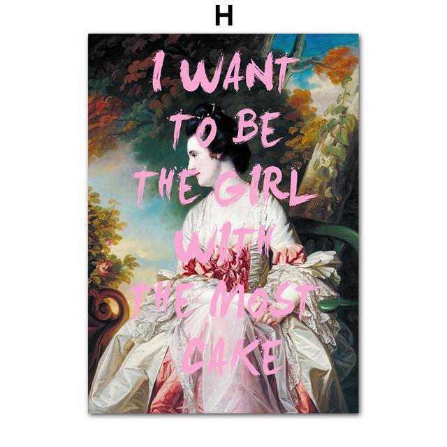 Abstract Vintage Portret Film Meisje Songteksten Muur Art Canvas Schilderij Posters En Prints Muur Foto's Voor Woonkamer Decor Geen Frame