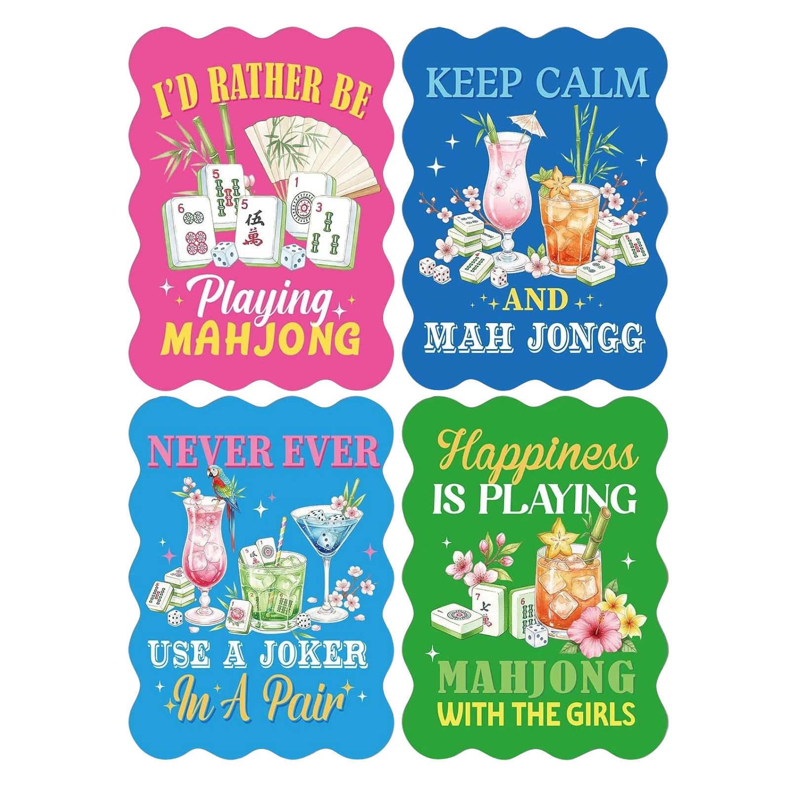 4 Mahjong Shuffling Cards, Replacement Accessories for Mahjong One Size