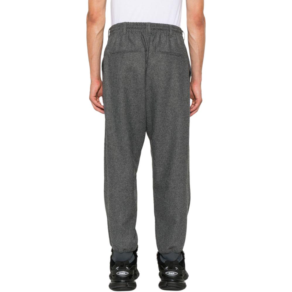 Y-3 Solid Color Mid-Rise Drawstring Cuffed Casual Pants Men bottoms Gray JE3432