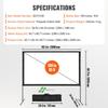 Projector Screen with Stand, 100 inch 16:9 4K 1080 HD Outdoor Movie Screen with Stand, Wrinkle-Free Projection Screen with Bar Feet and Carry Bag, for