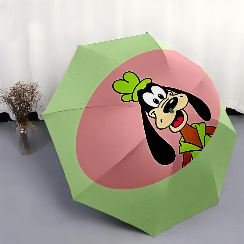 Disney Goofy,Disney,Cartoon Fashion Manual Folding Umbrella - Reinforced Eight Ribs, Automatic Opening and Closing, Lightweight, Ssuitable F