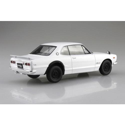 Aoshima Bunka Kyozai (AOSHIMA) 1/24 Scale Rakupla Snap Car Series KPGC10 Skyline HT 2000GT-R 1971 White Pre-Colored Plastic Model Kit 01-WH