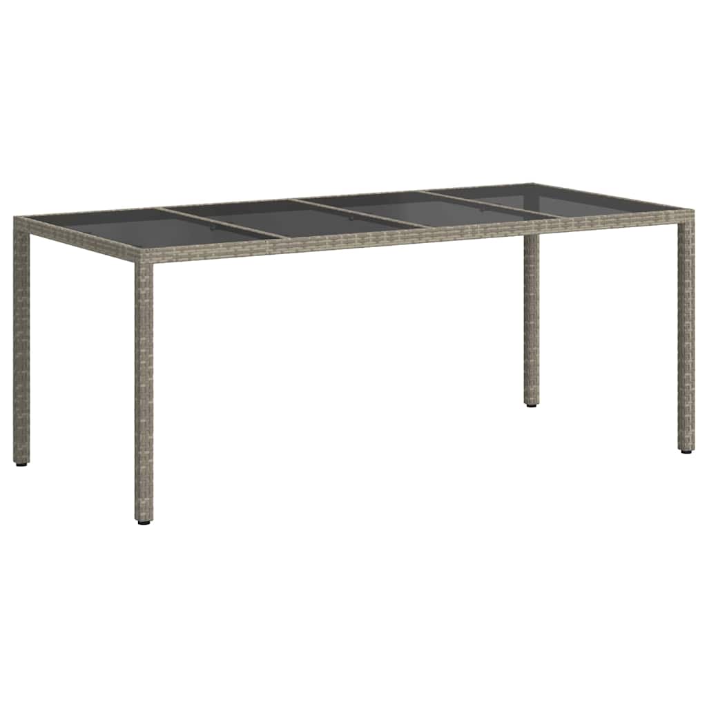 Garden Table Gray 190 x 90 x 75 cm Poly Rattan