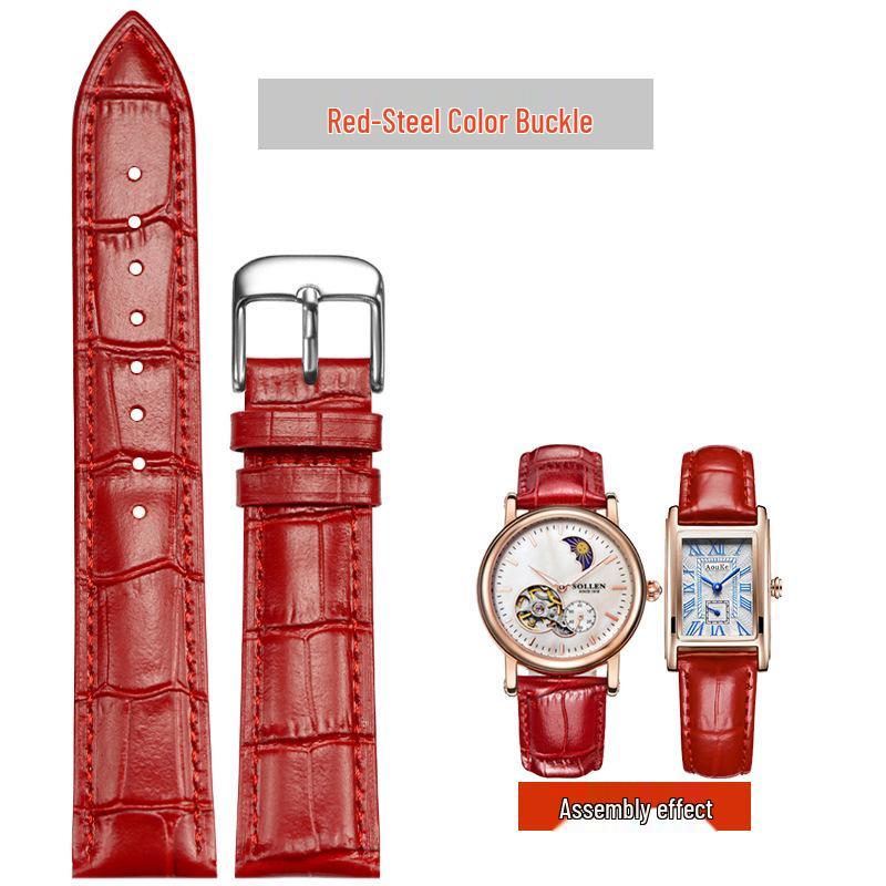 Buntes echtes Lederarmband für Herren und Damen, erste Schicht Rindsleder, 12-22 mm, Dornschließe