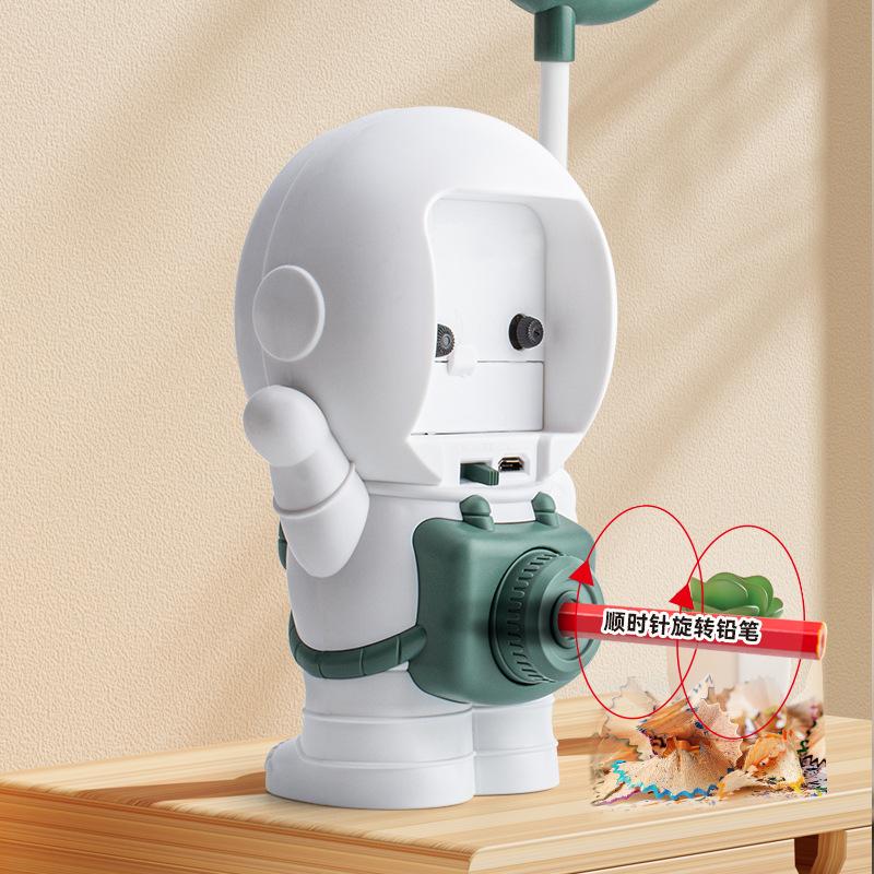 Creative student bedside astronaut small alarm clock bedroom bedside night light with pencil sharpener clock pendant