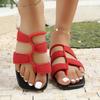 Fashion Classics White Soft Sole Women Slippers PU Leather Summer Hot Sale Square Toe Slides Outdoor Walking Anti Slip Ladies Flip Flops