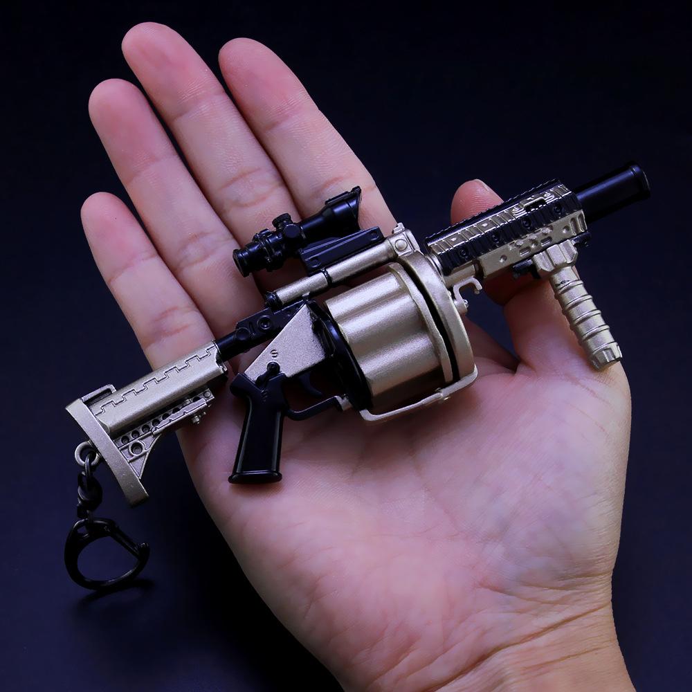 14cm MGL Miniature Model, 1:6 Zinc Alloy Game Ornament, 360 Degree Rotation Drum, Non-firing Keychain Toy Collection Gift