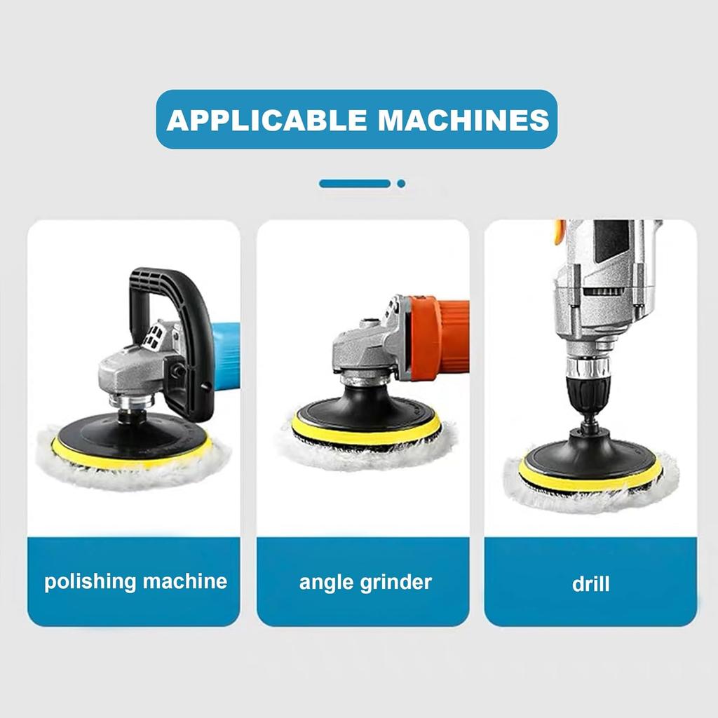 5 PCS 5 Inch Wool Polishing Pad Hook And Loop Buffing Wheel For Orbital Polisher Buffer Synthetic Polisher Wheel