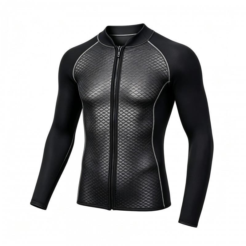 3mm Neoprene Wetsuit Top Black Textured